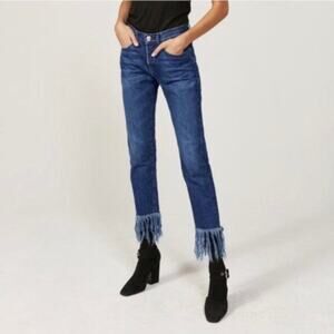 3x1 NYC Jeans Straight Denim Jean Fringe Boho Festival Artsy Western Indie